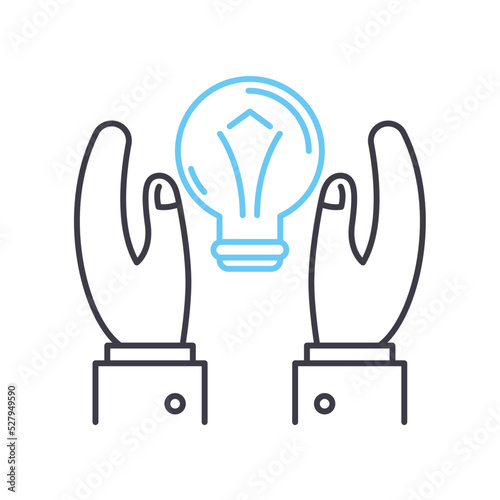 protected ideas line icon, outline symbol, vector illustration, concept sign