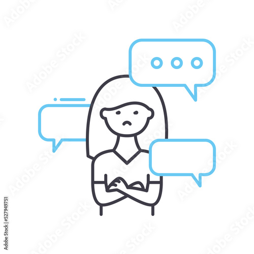 psychological insecurity line icon, outline symbol, vector illustration, concept sign