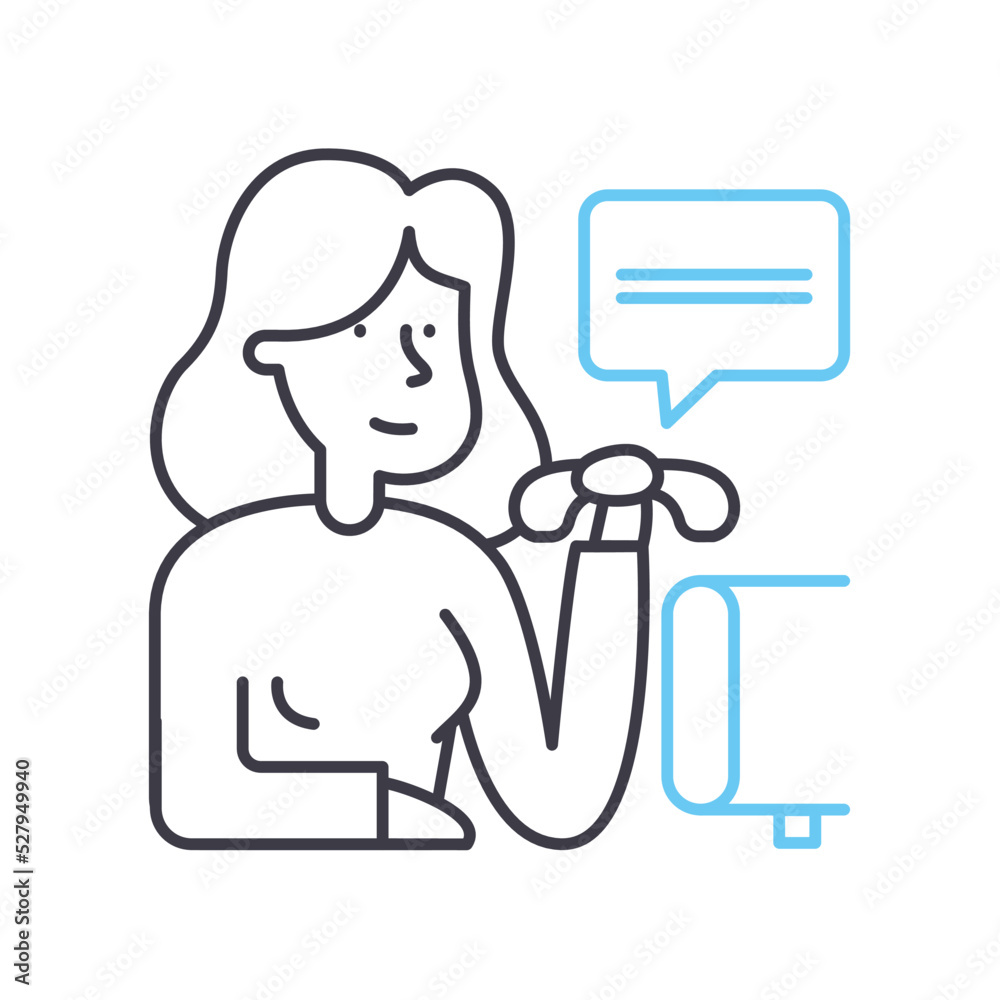 receptionist line icon, outline symbol, vector illustration, concept sign receptionist line icon, outline symbol, vector illustration, concept sign