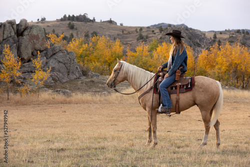 Wyoming Cowgirl at Work in the Fall © Terri Cage 