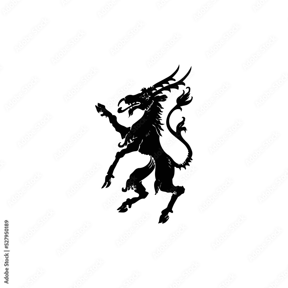 Dragon art for tattoo or icon on white background Dragon art for tattoo or icon on white background
