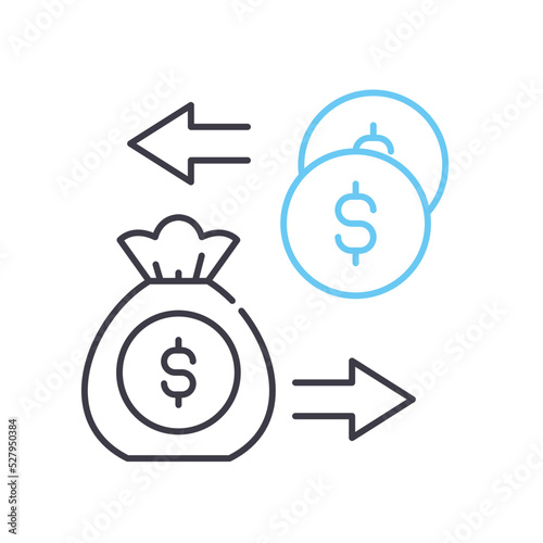 refinancing line icon, outline symbol, vector illustration, concept sign