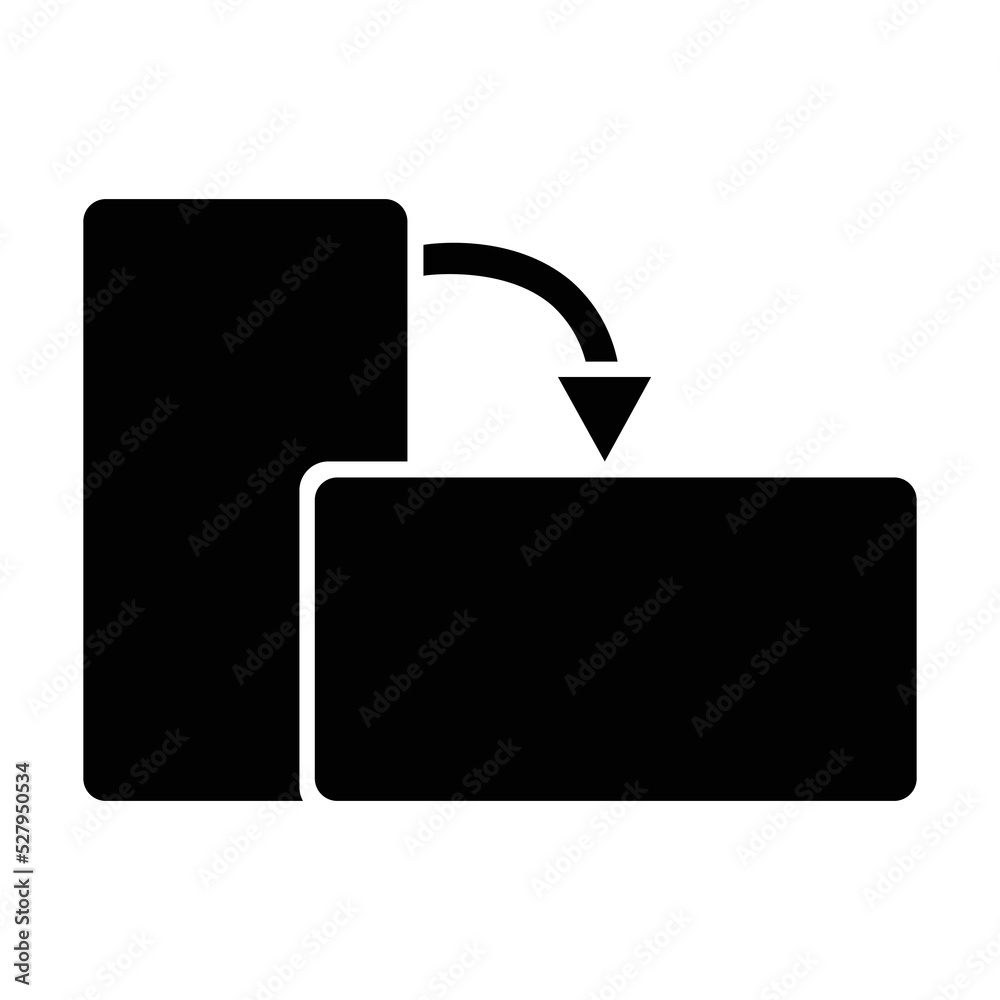 Screen rotation black icon. Suitable for website, content design, poster, banner, or video editing needs Screen rotation black icon. Suitable for website, content design, poster, banner, or video editing needs