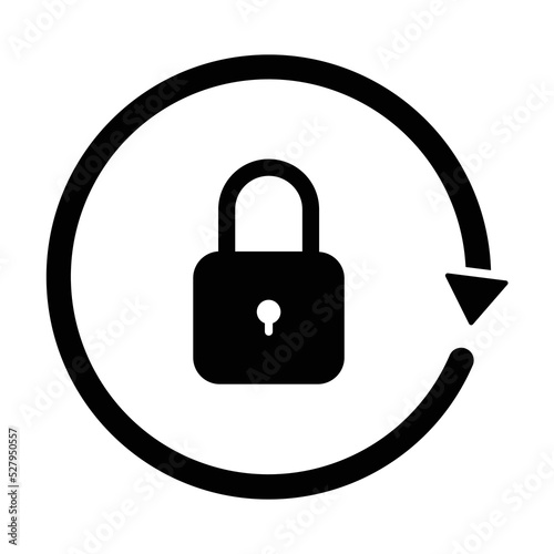 Rotation lock black icon. Suitable for website, content design, poster, banner, or video editing needs