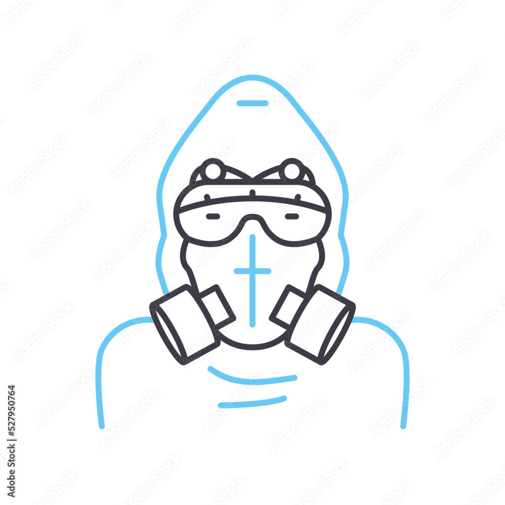 radiation warning line icon, outline symbol, vector illustration, concept sign radiation warning line icon, outline symbol, vector illustration, concept sign