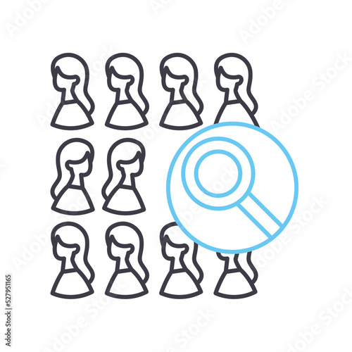 random sampling line icon, outline symbol, vector illustration, concept sign