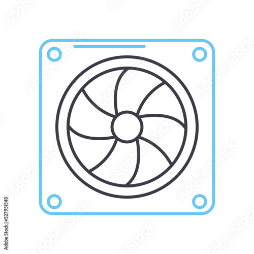 radiator line icon, outline symbol, vector illustration, concept sign