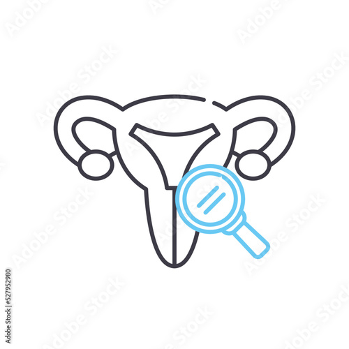reproductive system test line icon, outline symbol, vector illustration, concept sign