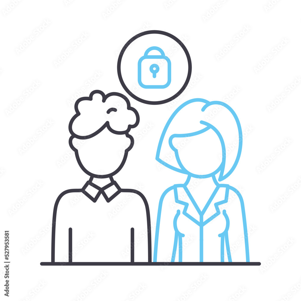 relationship status line icon, outline symbol, vector illustration, concept sign