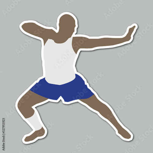 steady kung fu pose martial art editable vector sticker