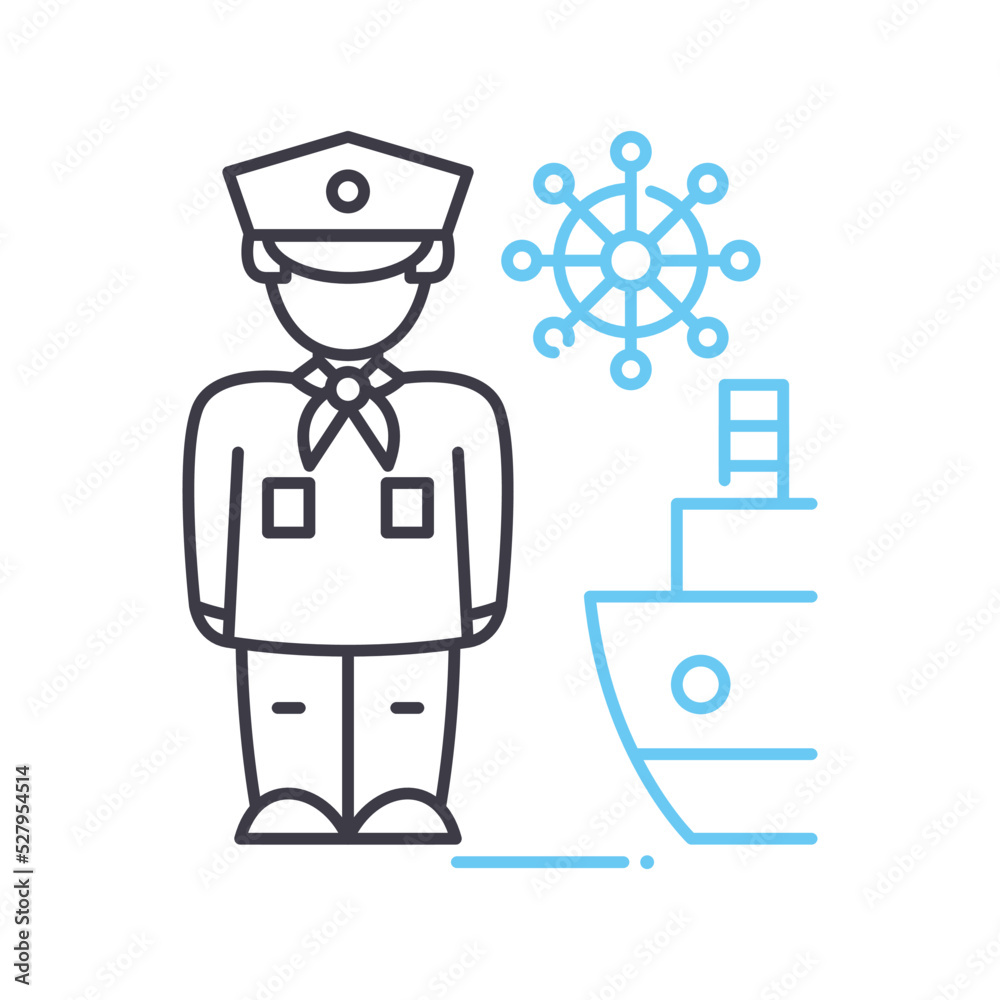 sailor occupation line icon, outline symbol, vector illustration, concept sign