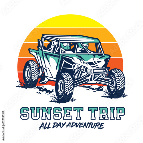 Buggy Extreme Adventure Trip Race Sport vector illustration, good for team  and racing club logo also tshirt design