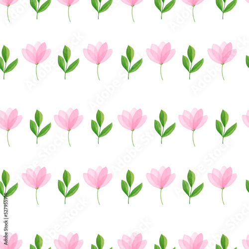 Seamless pattern floral print on white background