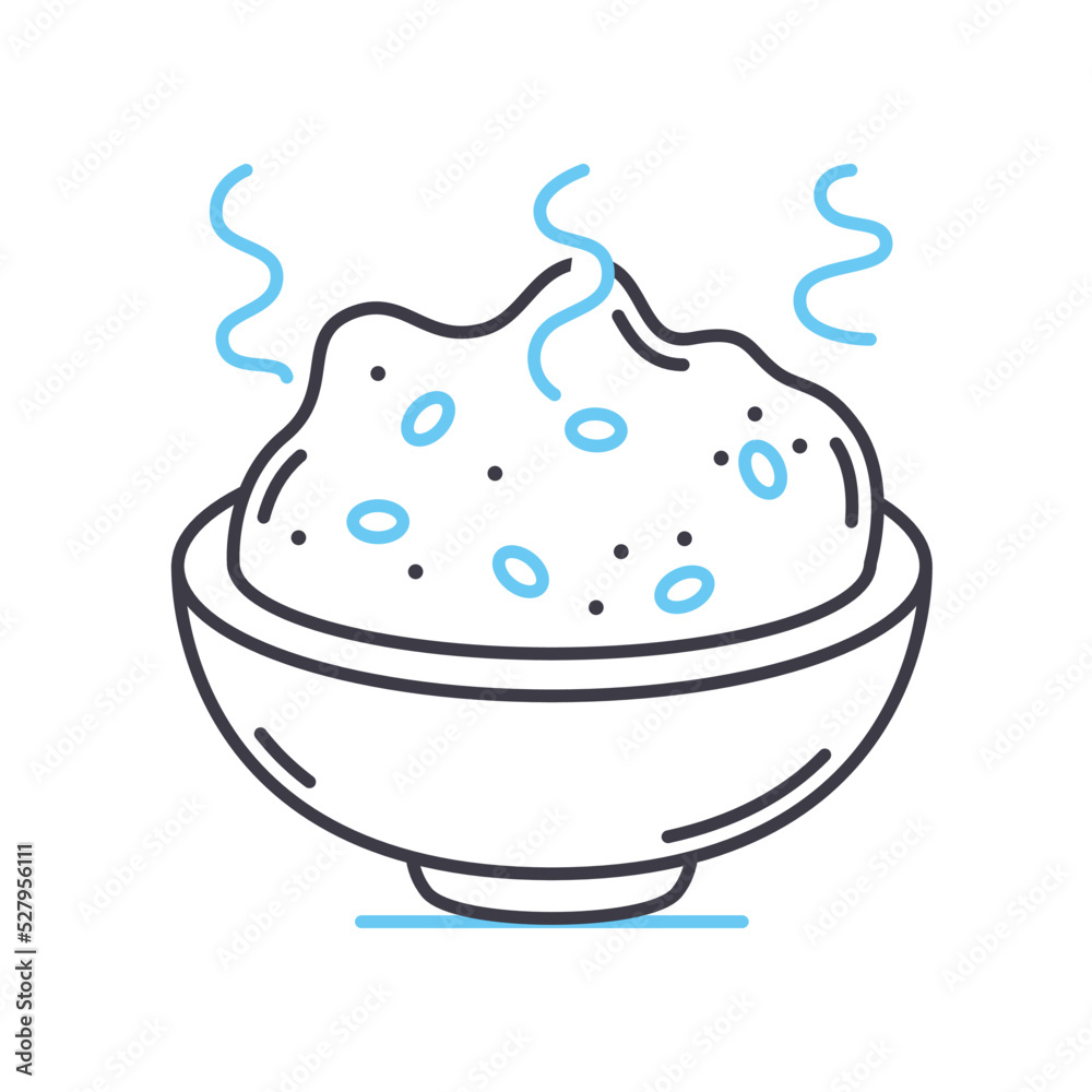 rice line icon, outline symbol, vector illustration, concept sign rice line icon, outline symbol, vector illustration, concept sign