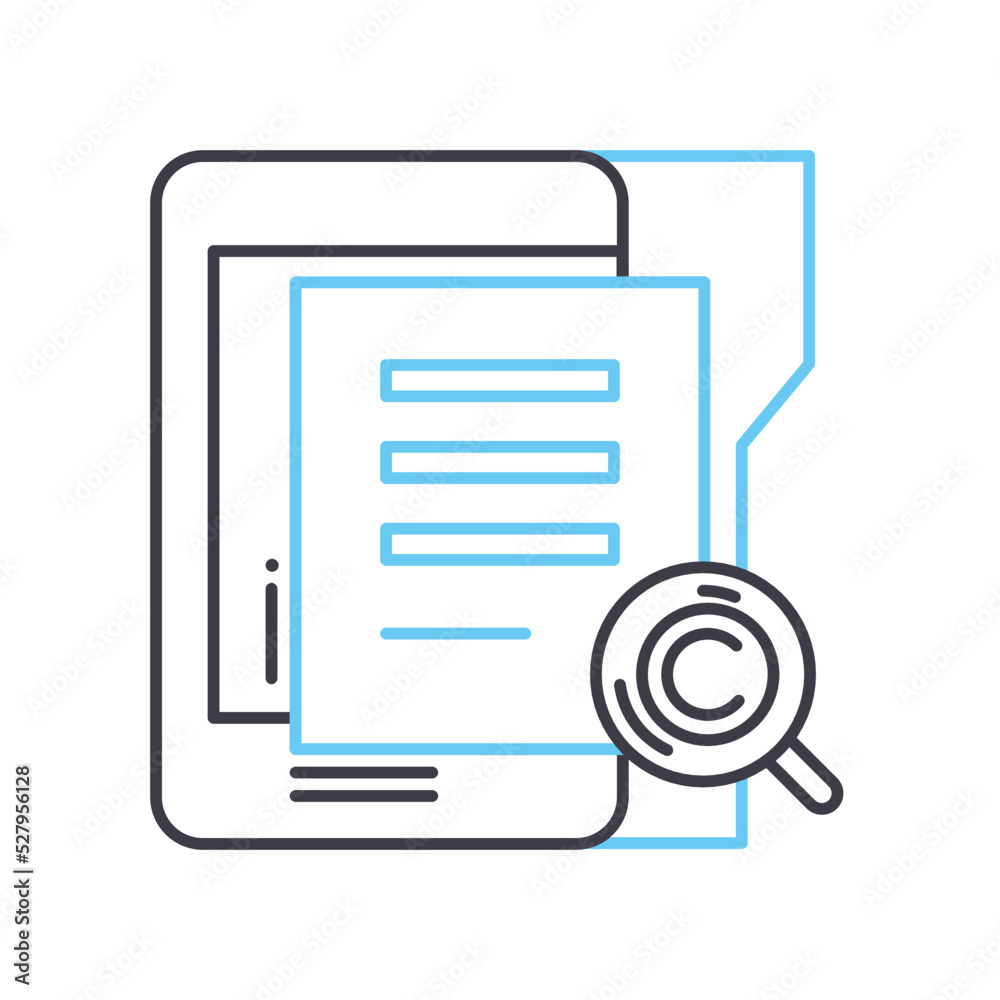 search records line icon, outline symbol, vector illustration, concept sign search records line icon, outline symbol, vector illustration, concept sign