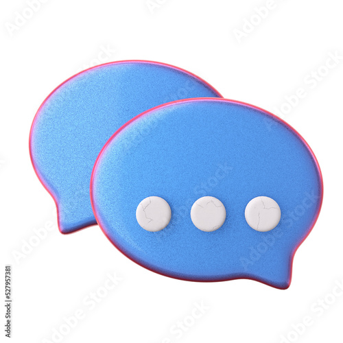 Live chat icon. 3D element.