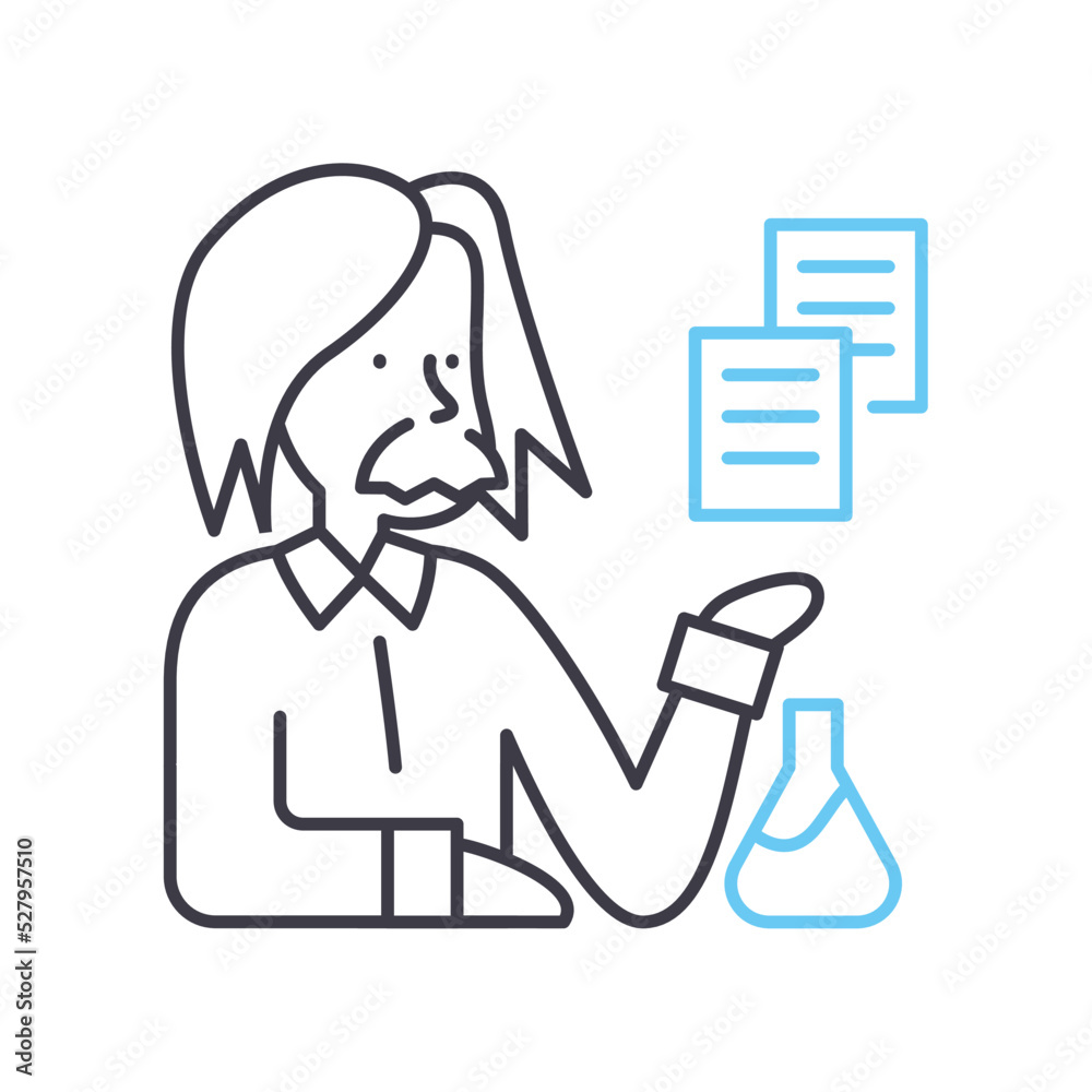 scientist line icon, outline symbol, vector illustration, concept sign scientist line icon, outline symbol, vector illustration, concept sign