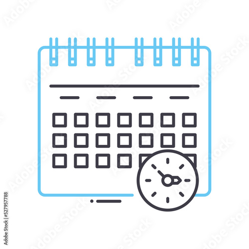 schedule line icon, outline symbol, vector illustration, concept sign