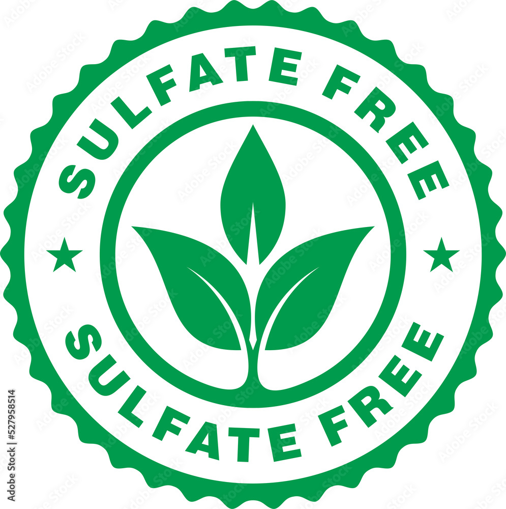 Set of Sulfate free round icon. Symbol for personal care products. badge stamp stickers Set of Sulfate free round icon. Symbol for personal care products. badge stamp stickers