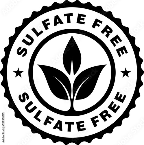Set of Sulfate free round icon. Symbol for personal care products. badge stamp stickers
