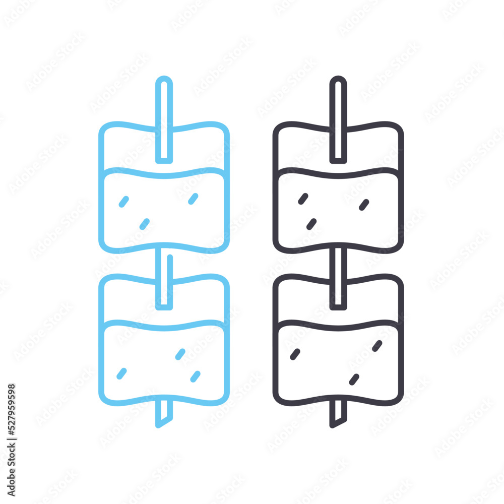 satay line icon, outline symbol, vector illustration, concept sign satay line icon, outline symbol, vector illustration, concept sign