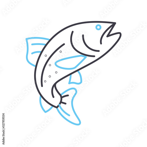 salmon line icon, outline symbol, vector illustration, concept sign