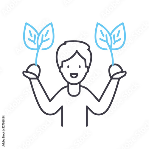 self actualization line icon, outline symbol, vector illustration, concept sign