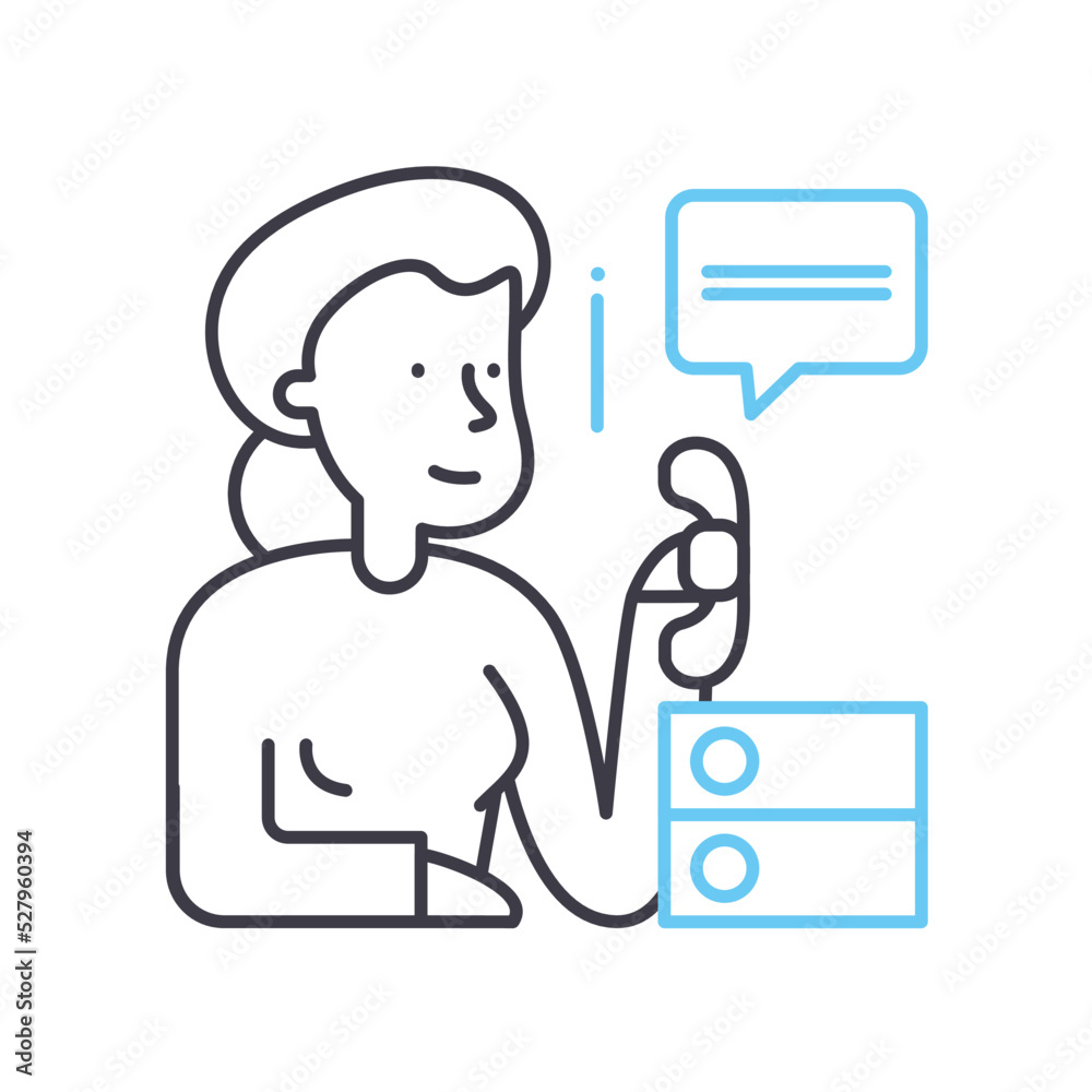 secretary line icon, outline symbol, vector illustration, concept sign secretary line icon, outline symbol, vector illustration, concept sign