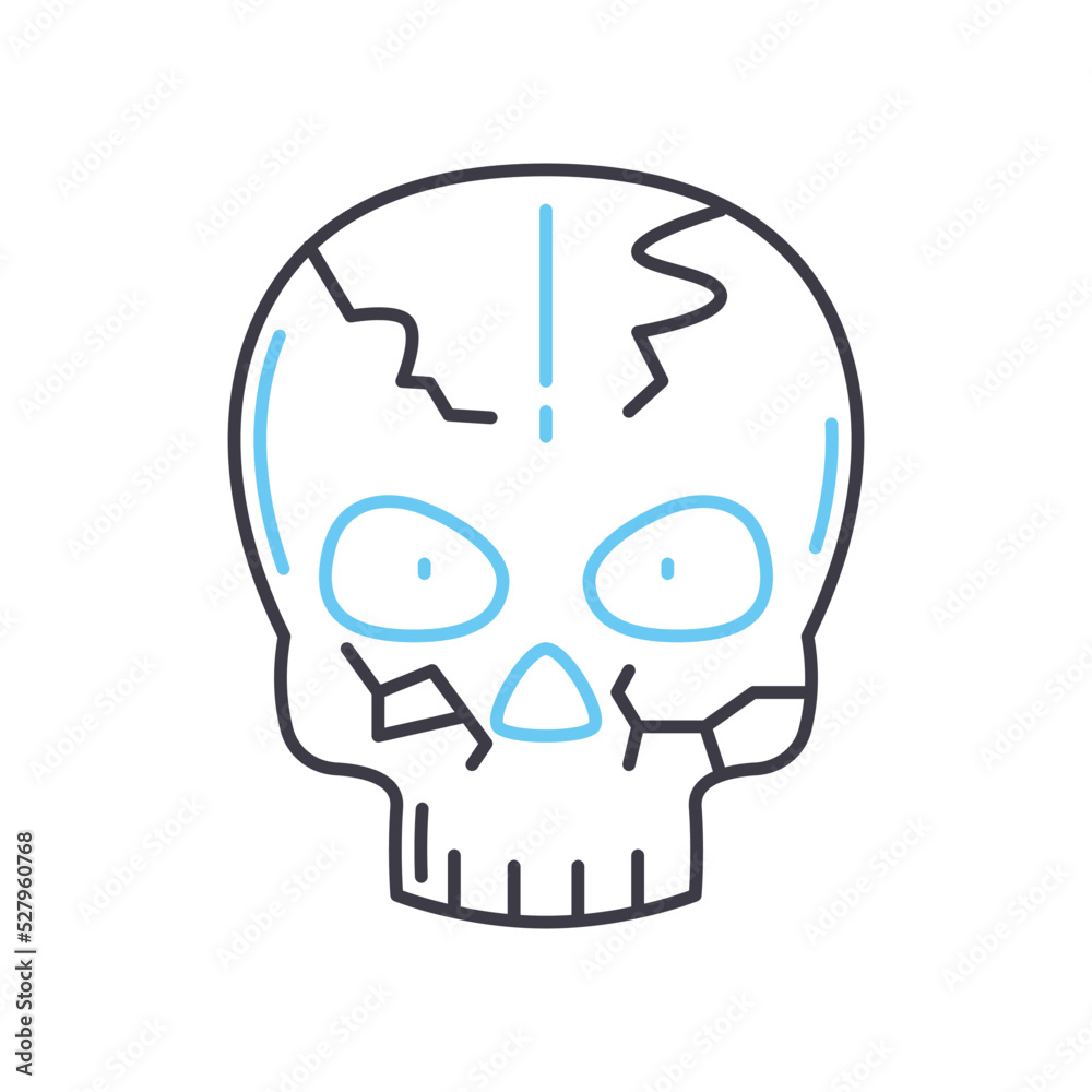 skull line icon, outline symbol, vector illustration, concept sign skull line icon, outline symbol, vector illustration, concept sign