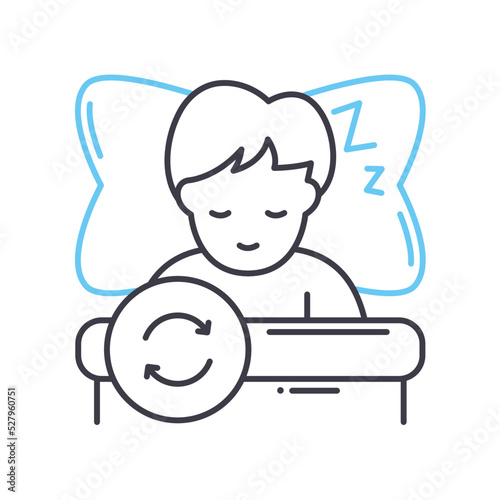 sleep cycle line icon, outline symbol, vector illustration, concept sign
