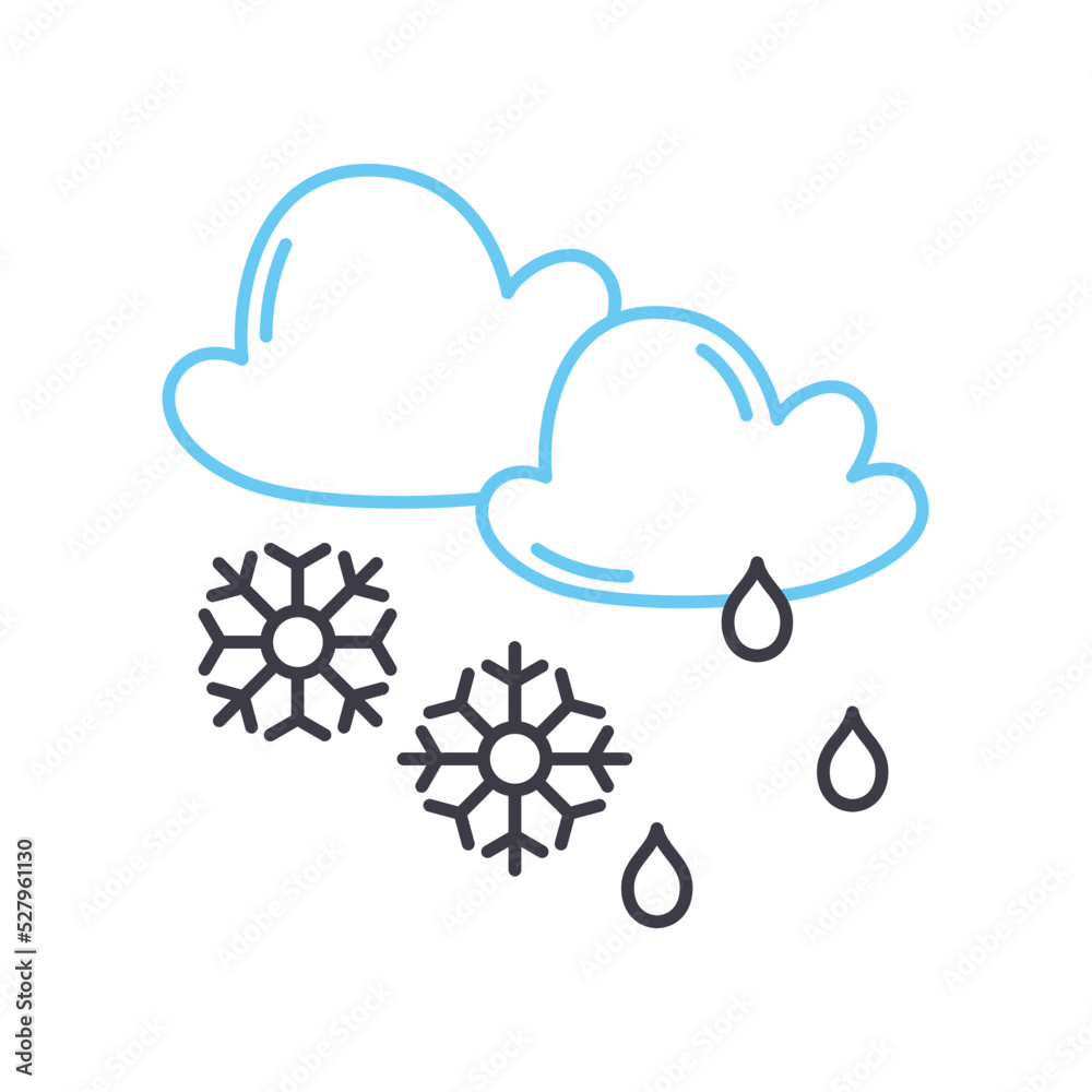 sleeting line icon, outline symbol, vector illustration, concept sign sleeting line icon, outline symbol, vector illustration, concept sign
