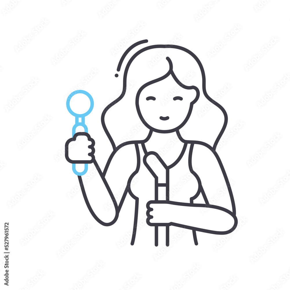 singer line icon, outline symbol, vector illustration, concept sign singer line icon, outline symbol, vector illustration, concept sign