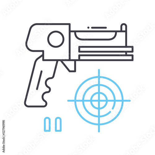 shooter line icon, outline symbol, vector illustration, concept sign