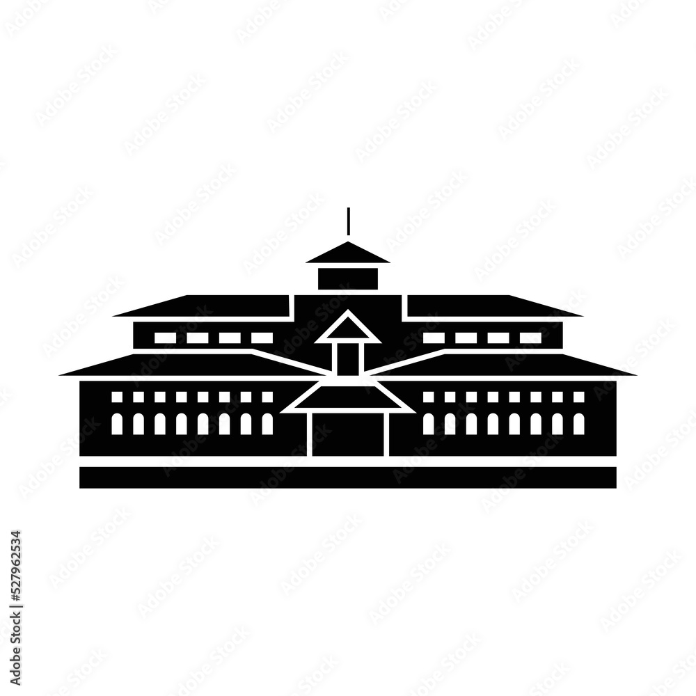Satay Tower (Gedung Sate) black icon. Suitable for website, content design, poster, banner, or video editing needs