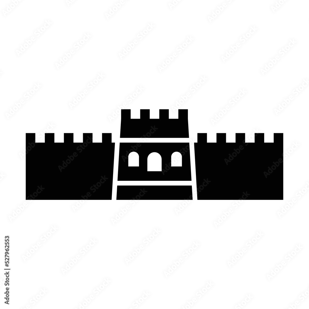 Great Wall of China black icon. Suitable for website, content design, poster, banner, or video editing needs