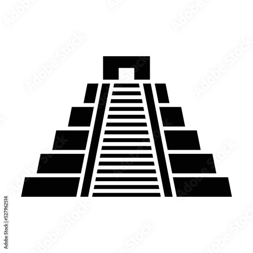 Schilderij op canvas Chichen Itza (Mexico Pyramid) black icon