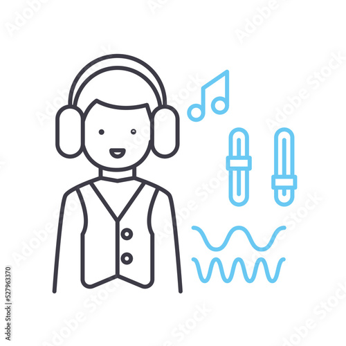 sound producer line icon, outline symbol, vector illustration, concept sign