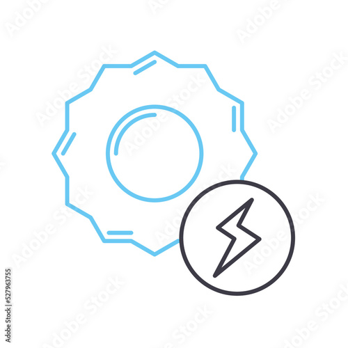 solar energy line icon, outline symbol, vector illustration, concept sign