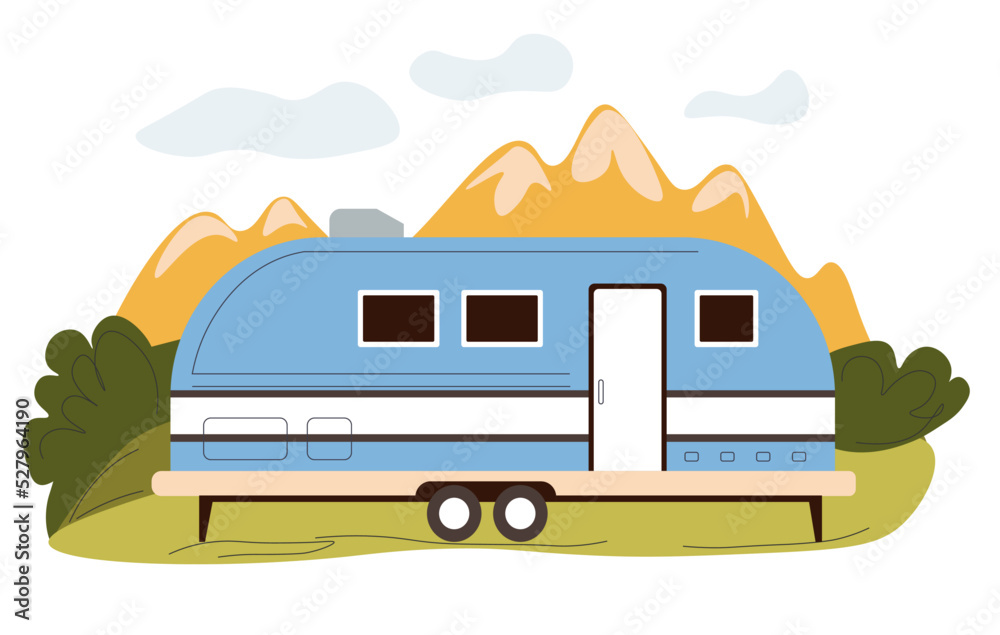Camper van, trailer for summer trip vacations