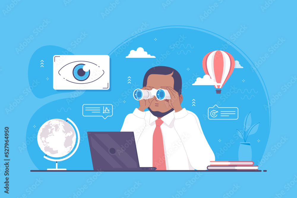 business man with future vision concept illustration
