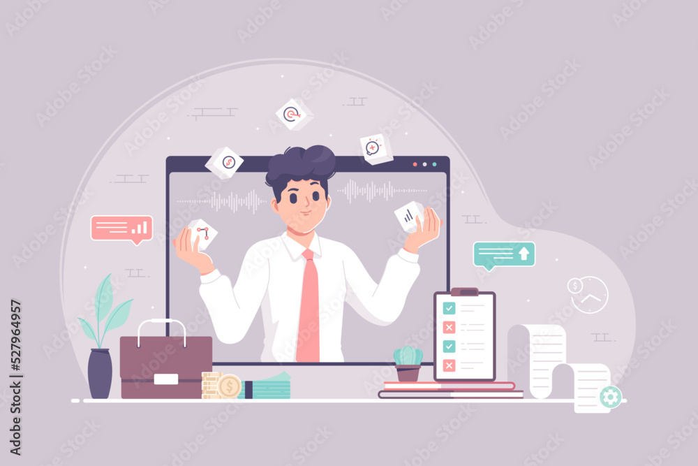 business management concept flat design illustration business management concept flat design illustration
