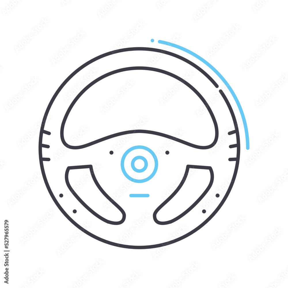 steering wheel line icon, outline symbol, vector illustration, concept sign steering wheel line icon, outline symbol, vector illustration, concept sign