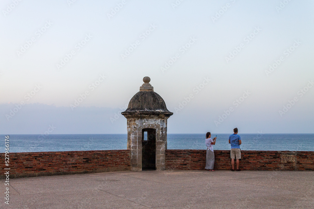 Tourists enjoying the Morro de San Juan, in Old San Juan.