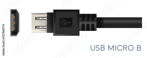 USB micro B type of connectors for gadgets vector