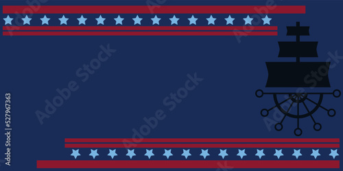 columbus day background of sailing ship rudder and copy space area