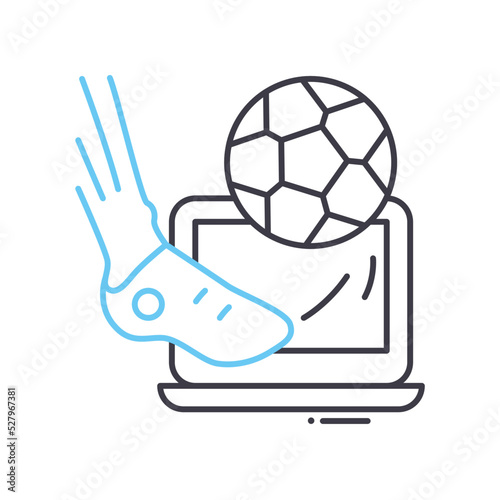 sports simulation line icon, outline symbol, vector illustration, concept sign