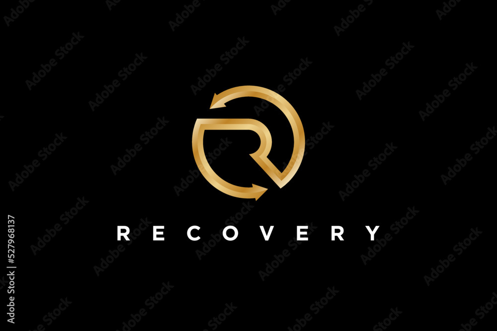 Fototapeta premium Linear shape modern design R letter logo template
