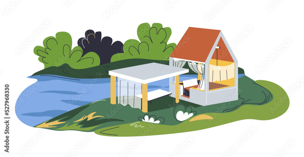Eco resort or cabin for living on nature vector