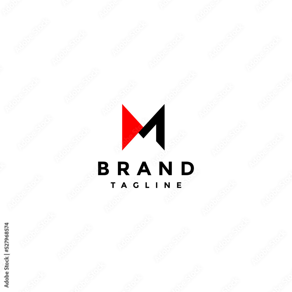 Letter M And Play Button Icon In One Symbol Play Button Icon Next To