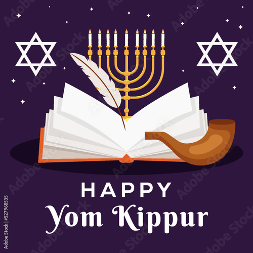 flat design yom kippur celebrate illustration